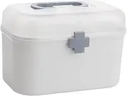 Perfeclan Medicine Storage Box Organizer Bin Removable Tray Cabinet Travel Empty First Aid Carrying Case for Vehicle Art Supplies, 26.5x15.5x18cm