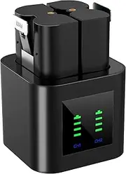 Anegine V4 Battery and Dual USB LCD Charging Station for Ring Video Doorbell 4 3 2 3Plus Spotlight Camera and Peephole Stick Up Cam 2nd and 3rd Gen 3.7V 6040mAh Rechargeable Battery (2-Pack)