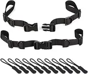 Backpack Sternum Strap Chest Belt, 2Pcs Backpack Chest Straps Adjustable Rucksack Sternum Straps with Quick Release Buckle 10Pcs Zipper Pulls,Adjustable Backpack Sternum Strap Chest Belt with Buckle