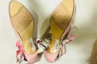 [二手]百貨公司貨(標籤未撕)Miss Sofi粉紅綁帶高跟鞋