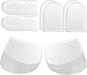 Ipetboom 6 Pairs Transparent Half Insoles Height Increasing Heel Inserts for Shoes Comfortable Cushions for Heels Flats Washable Corrective Inserts S