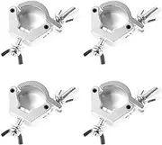 Ruimou 4Pcs Aluminum Alloy Single Buckle O Clamps for 28-35mm/1.1-1.38’’ OD Tube/Pipe Stage Lighting Clamp,220 Lbs Load Capacity,Silver