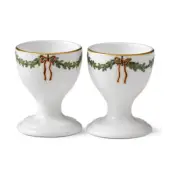 Royal Copenhagen Star Fluted Christmas Egg Cup Set of 2 - BRAND NEW