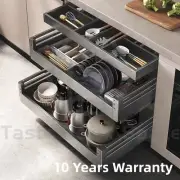 Cabinet Kitchen Pull Out Slide Drawer Shelf Organiser Rack Storage Plate Holder