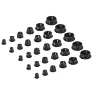 135Pcs 0.2"/0.24"/0.32"/0.4"/0.51"/0.98" Plastic Hole Plugs Knockout Plugs Black