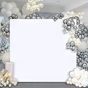 AerWo Wedding Arch Cover 6.6x6.6FT, Square Backdrop Cover Spandex Fitted Arch Covers, Stretchy Backdrop Panels for Wedding Anniversary Birthday Baby Shower Banquet Decor (White)