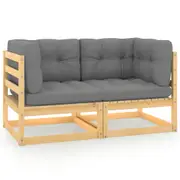 Garden 2-Seater Sofa with Cushions Solid Pinewood vidaXL