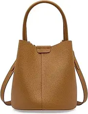 [MoreFarther] Bucket Bags for Women, Genuine Leather Crossbody Bags, Top-handle purses with an Adjustable Strap