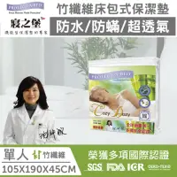 在飛比找momo購物網優惠-【美國寢之堡】竹纖維床包式防水保潔墊(標準單人3.5x6.2