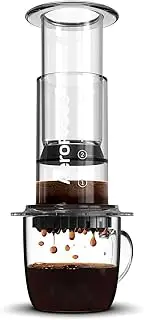AeroPress Clear Coffee Press - Portable Single Cup Coffee Maker - Combines French Press, Pour Over, Espresso - Rich Coffee - Durable Shatterproof Tritan - Ideal for Travel, Office, Outdoors