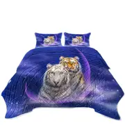 Cool Space Milky Way Orange and White Tigers Coverlet