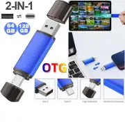 64GB 128GB OTG Type C Flash Drive Memory Stick For Android Samsung PC Pen Drives