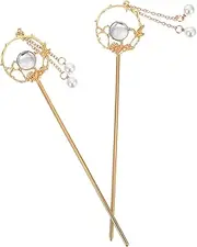 Healeved Elegant Rhinestone Hairpin Hair Chopsticks Pair of Ancient Chinese Style Tassels for Special Occasions Everyday
