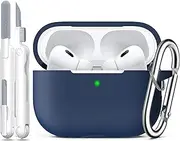 [R-fun] Compatible with AirPods Pro 2nd/1st Generation Case with Cleaning kit,Full Protective Silicone Compatible with Apple AirPods Pro 2024/2023/2022/2019 Charging Case,Front LED Visible,Midnight blue