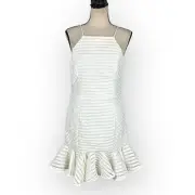 Bardot Piper Sleeveless Lace Mini Dress Women's 8 White Flounce Hem NWT