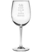 susquehanna Set of Four 19oz Keep Calm And Earn Beads All Purpose Wine Glasses