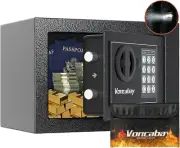 16.76cm (H) Money Safe Box for Home with Sensor Light & Security Safe