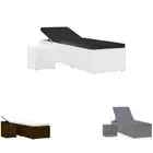Sun Lounger with Cushion and Tea Table Sofa Patio Day Bed Garden Rattan vidaXL