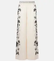 [La DoubleJ] La DoubleJ Printed silk palazzo pants UK 14 multicoloured