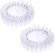 20 Pieces Nail Art Color Polish Display Wheels Color Charts, Beauties Factory UV Gel Design False Nail Tips Swatches Training Practice (Transparent)