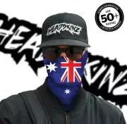 UPF50+ FACE MASK / BANDANA - AUSSIE FLAG - (Motorbike, Fishing, Camping)