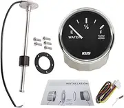 KUS 2'' Water Level Meter Gauge 0-190ohm with Backlight 52mm with 275mm Long Level Sending Unit Sensor Signal Sender