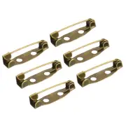 50Pcs Safety Bar Pins 20mm Brooch Clasp Pin Backs for ID Badges, Bronze Tone
