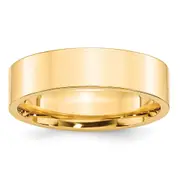 Solid 10K Yellow Gold 6mm Standard Flat Comfort Fit Men's/Women's Wedding Band Ring Size 12.5