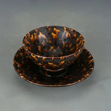 宋時代 古陶磁器 鈞窯 茶盞 杯盞 建盞 茶道具 置物 時代物 古董品 宋瓷器宋代吉州窯玳瑁釉茶盞杯盞托盞仿古瓷器古董古玩老貨收藏| 協貿