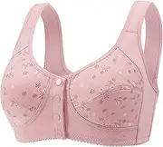 [Generic] Womens Underwire Bras Button Women's Vest Printed Underwear Comfort Bra Plus-Size Front Womens Bra Push up