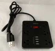Power Strip Extension Cord with 6 AC Outlets & 4 USB Charging Ports 5V/3.4A 17W