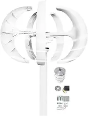 4000W 12V 24V 48V Wind Turbine Generator Kit,W/Controller 5 Blades Lantern Windmill Generator Wind Turbine Kit Suitable for Wind and Solar Power Generation(White)