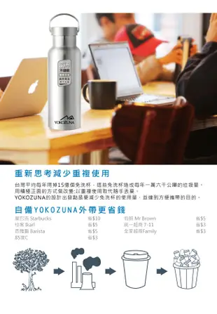YOKOZUNA 316不鏽鋼極限手提保溫瓶750ml (5.4折)