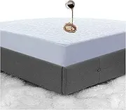100% Waterproof Terry Floral Mattress Protector, Fully Fitted Bed Sheet Cover, Terry Towel Mattress Encasement, Elasticated Side Skirts, Breathable, Hypoallergenic, Anti Dust Mite (King)