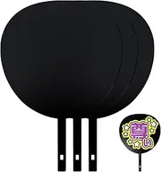 Kiyohara OT01-10 Message Fan Set of 3, Black, Mat, Handmade, Jumbo Fan