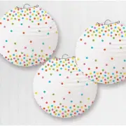 Dainty Dots Delightful Lanterns - Set of 3, 9.5" Mini Paper Lanterns