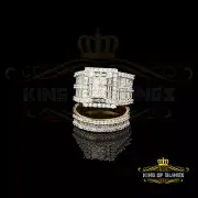 Sterling Yellow Silver Square 5.00ct Cubic Zirconia Bridal Womens Ring Size 7.5