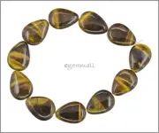 11 Tiger's Eye Quartz Flat Pear Beads 13x18mm #81052