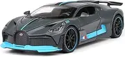 1:32 Bugatti Divo zinc Alloy Pull Back Car Diecast Electronic Toys with Lights and Music,Decorative,Mini Vehicles Toys for Kids,Boyfriend ,Young Peoples Gift(Gray)