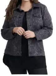 TS TAKING SHAPE plus Sz S-M 18 Python Stretch Denim Cotton Jacket NWT rrp$170