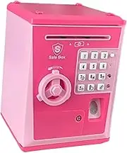 Children's Piggy Bank, Electronic Password Code, Money Bank, Early Development, with Auto-Scroll Bill Slot, Pink