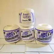 Aunt Lydia's Classic Crochet Thread Size 10 ~ 2 400 YD Spools, 2 1000 YD Spools
