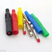 10 Sets 4mm Brass Insulated Banana Plug Shrouded Cable Plug Connector 5 Colors
