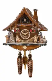Quartz Cuckoo Clock Black forest house EN 47124 Q NEW