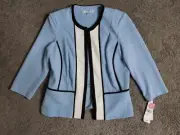 Studio One Light Blue Open Faced Cardigan Blazer Women's Size 8
