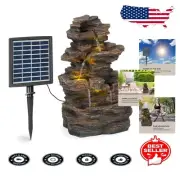 Messina Solar Powered Water Fountain with LED Lighting for Elegant Gardens
