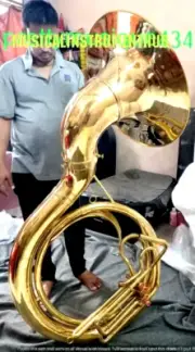 TUBA SOUSAPHONE 25"BELL SIZE ( PURE BRASS ITEM )+WITH CASE BOXES +FREE SHIPPING