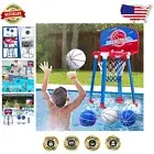 Portable Pool Basketball Game Set - Easy Assembly & 4 Reusable Water Balloons