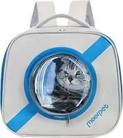 BOSERMEN Cat Backpack Carrier, Transparent & Foldable Pet Carrier for Travel Hiking, Ventilated Dog Backpack, Breathable Pet Backpack for Kitten and Puppy(Blue)