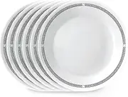 Corelle 6-Piece 6.75" Appetizer Round Plates, Vitrelle Triple Layer Glass, Lightweight Round Plates, Dessert Plates, Chip and Scratch Resistant, Microwave and Dishwasher Safe, Brasserie